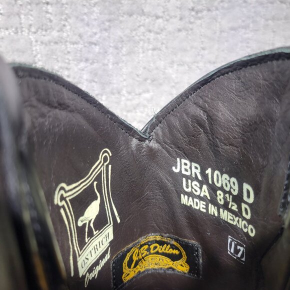 J.B. Dillon Resrve Ostrich Men’s Size Right Shoe 8EE And Left Shoe is 8.5D Boots - Picture 11 of 11